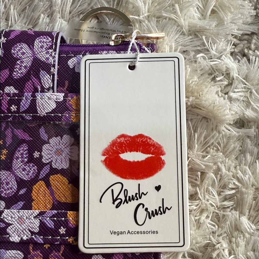 Floral Purple and Orange Butterfly Wallet - Picture 9 of 9